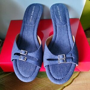 NWOT Denim Heels 2 1/2" Size 10